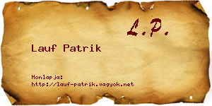 Lauf Patrik névjegykártya