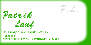 patrik lauf business card